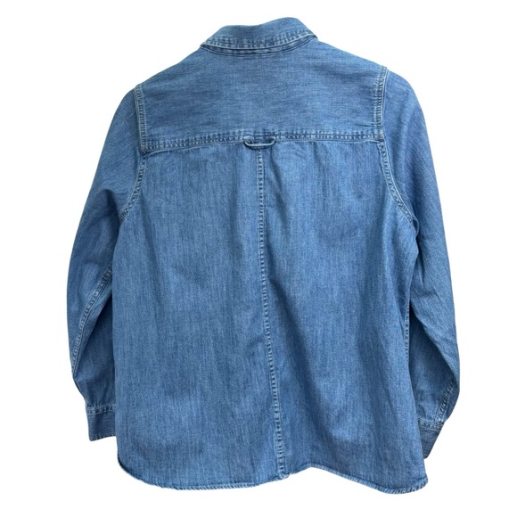 Market & Spruce Blue Weighted Rugged Denim Women’s XXL Button-Up Shirt - Picture 3 of 6